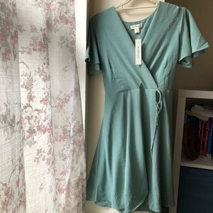 Sage Wrap Dress NWT